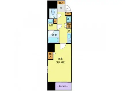 カスタリア勾当台公園(1K/8階)の間取り写真