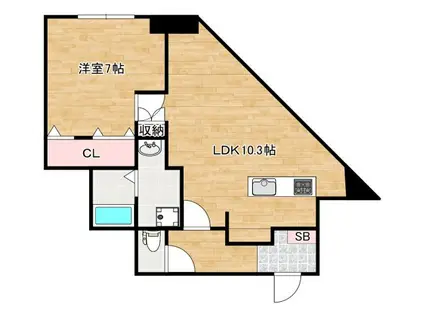 大拓ハイツ12(1LDK/1階)の間取り写真