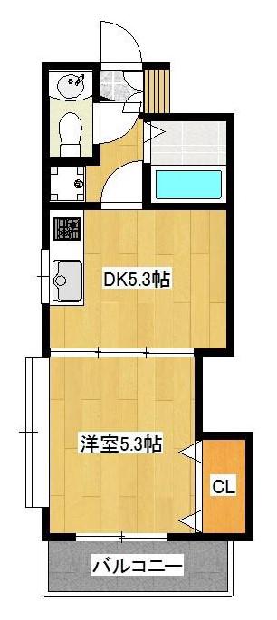 大森第7ビル(1DK/4階)の間取り写真