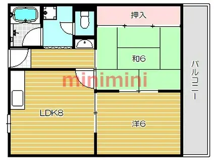 宮本マンション(2DK/3階)の間取り写真