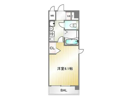 エステムコート神戸西II(1K/2階)の間取り写真