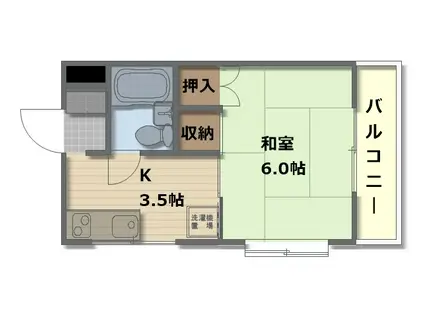 胡子屋ビル(1K/4階)の間取り写真