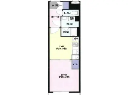 バックス神戸ウエスト(1DK/3階)の間取り写真