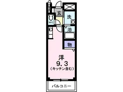 アドミラーブル(ワンルーム/3階)の間取り写真