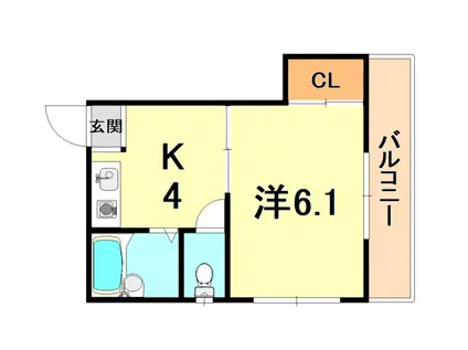 PLUM COURT(1K/2階)の間取り写真