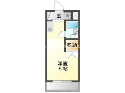 キャンパスシティー弥生(ワンルーム/2階)の間取り写真