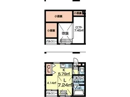 CLOTHO(ワンルーム/2階)の間取り写真