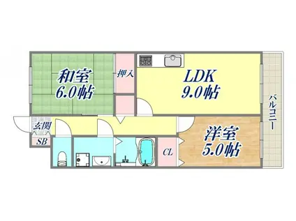 リヴインコンフォート(2LDK/1階)の間取り写真