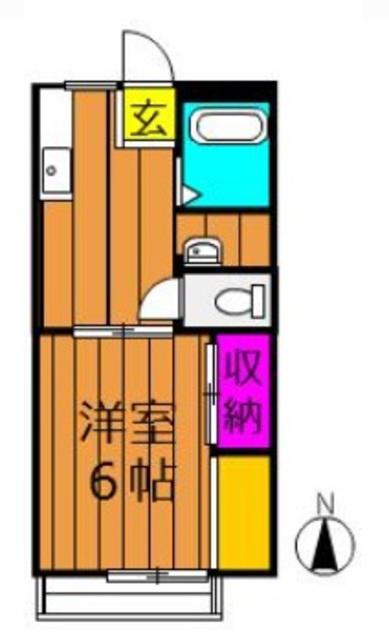 アンダンテ福井B棟(1K/2階)の間取り写真