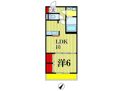 コルテカノンA・B(1LDK/3階)の間取り写真