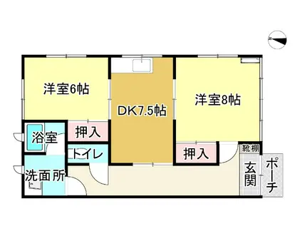 ライトコート桜(2DK/1階)の間取り写真