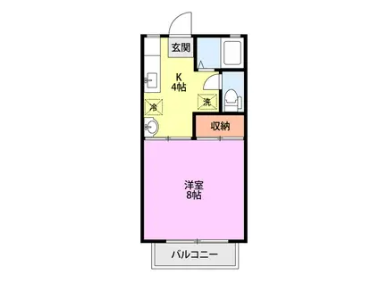 ラポール近江(1K/1階)の間取り写真