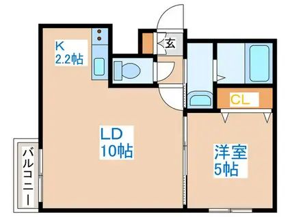 ノース POINTS発寒(1LDK/3階)の間取り写真