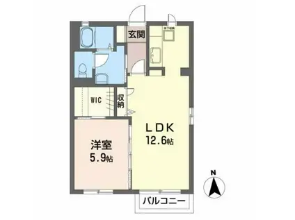 フレグランスオータマ(1LDK/1階)の間取り写真