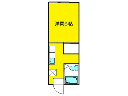 カブトハイツ(1K/1階)の間取り写真