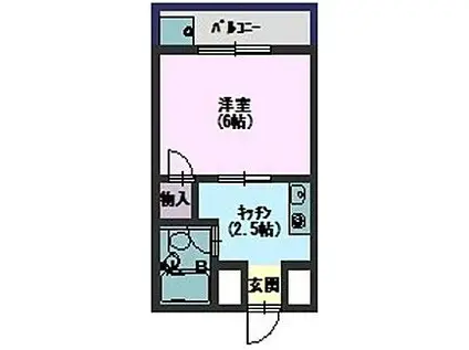 新栄マンション(1K/4階)の間取り写真