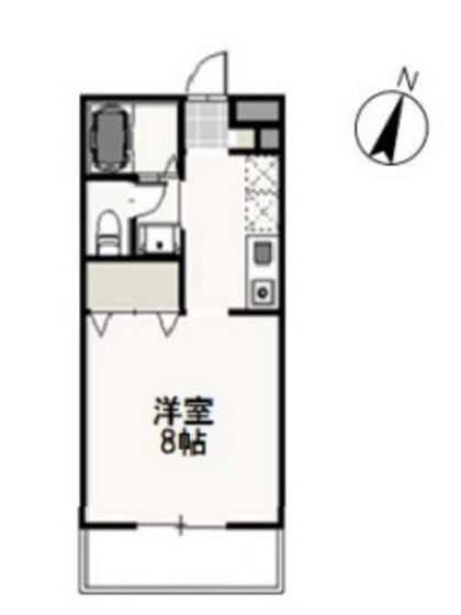 ベール花尻A棟(1K/1階)の間取り写真