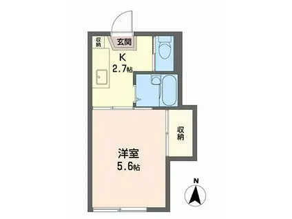 フォーブル森田(1K/2階)の間取り写真