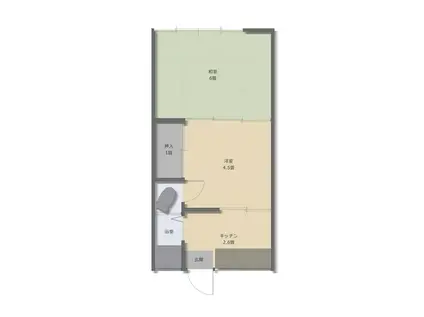 なでしこ荘(2K/2階)の間取り写真