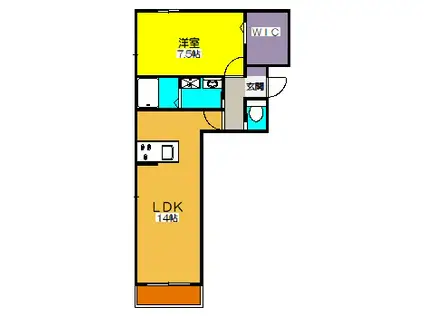 グラン コンフォール大宮N(1LDK/1階)の間取り写真