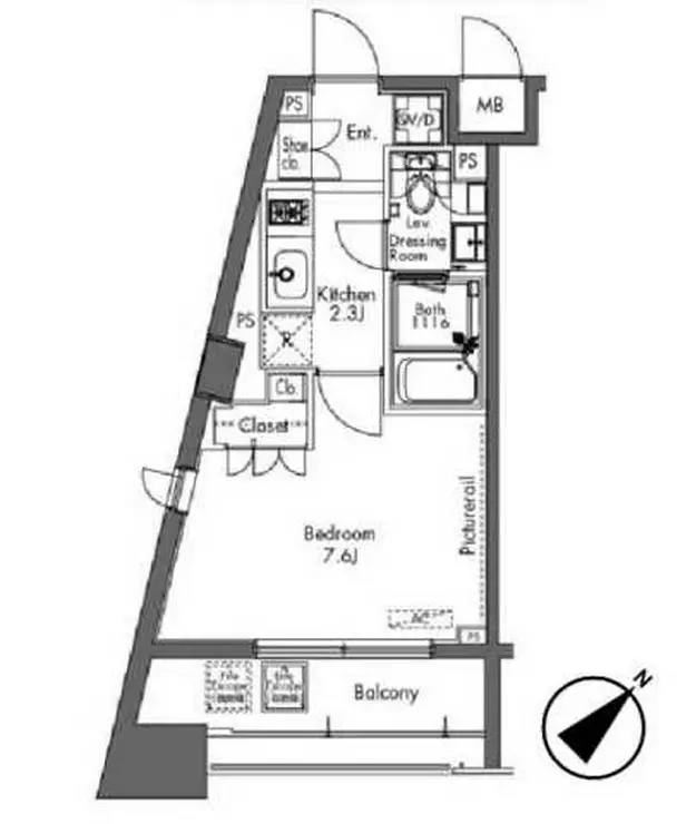 プラウドフラット三軒茶屋 5階階 間取り