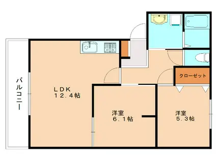 KHメゾンIV(2LDK/2階)の間取り写真