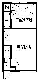 エスパニアⅡ(1DK/2階)の間取り写真
