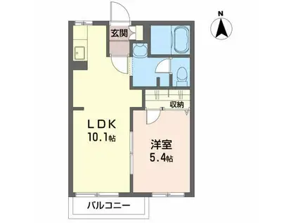 アクア・リッチC(1LDK/1階)の間取り写真