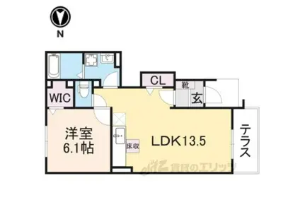 クリアネスY-1(1LDK/1階)の間取り写真