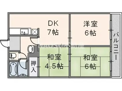 石切グリーンハイツ(4K/1階)の間取り写真
