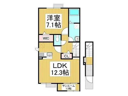 アムール・K(1LDK/2階)の間取り写真