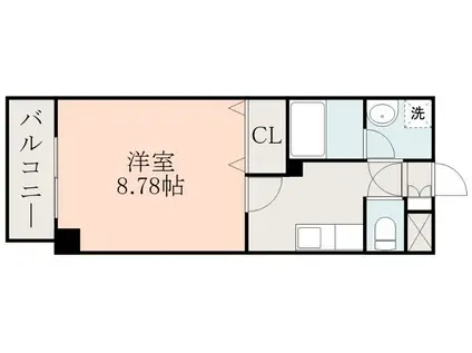 フルハークウィルI(1K/4階)の間取り写真