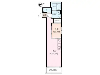 ETSUBO長後(1LDK/3階)の間取り写真