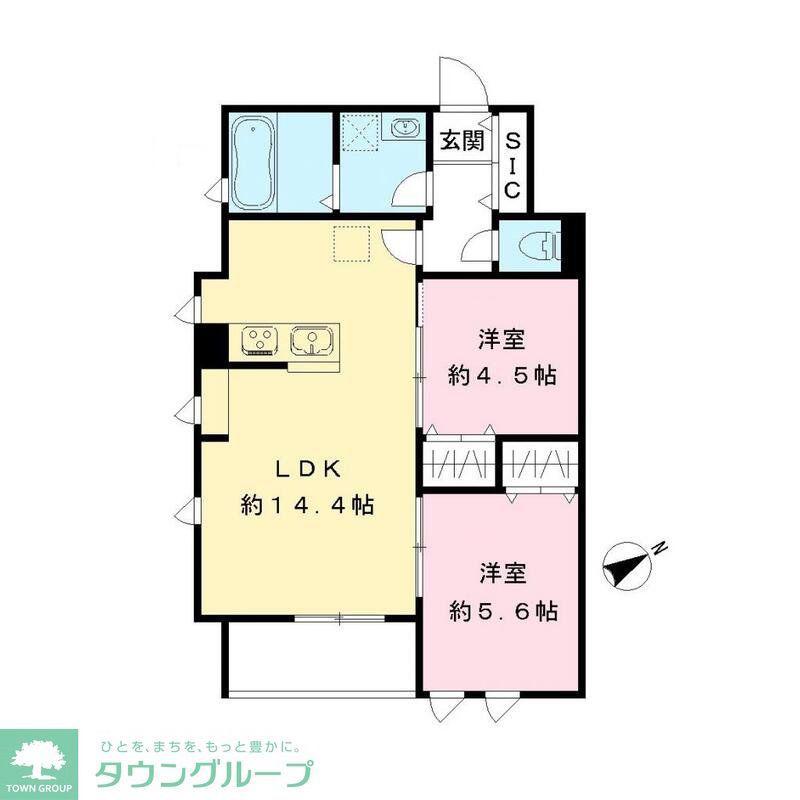 CASA COMFORT カーサコンフォート(2LDK/2階)の間取り写真