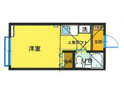 パレス峰岡(1K/1階)の間取り写真