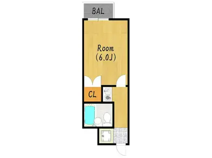 トロント80(1K/2階)の間取り写真