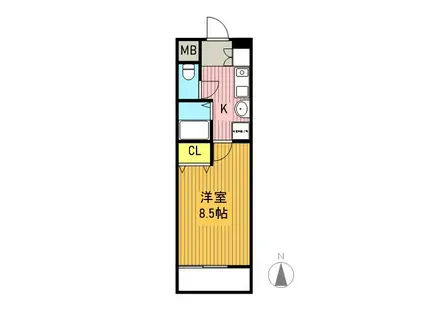 シャトーはるみ(1K/3階)の間取り写真