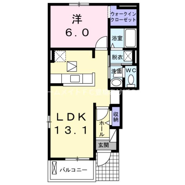 ベル アンジュA(1LDK/1階)の間取り写真