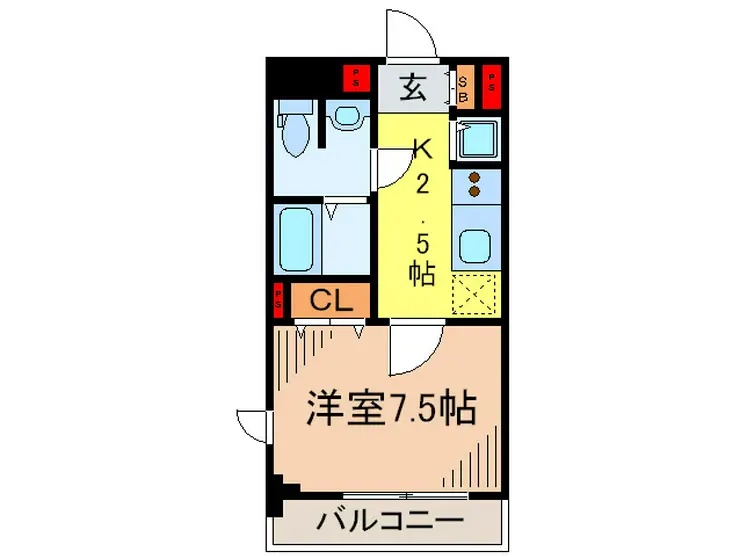 スカイコート神田壱番館 7階階 間取り