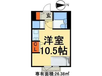 シティーフォーラム上本郷(ワンルーム/7階)の間取り写真