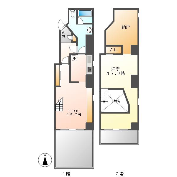 丸の内セントラルハイツ(1LDK/2階)の間取り写真