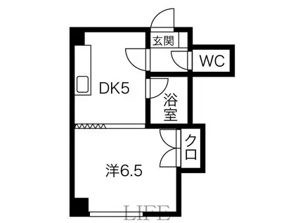 ZENビル(1DK/4階)の間取り写真