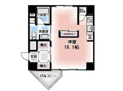 サンフレア日出町(ワンルーム/9階)の間取り写真