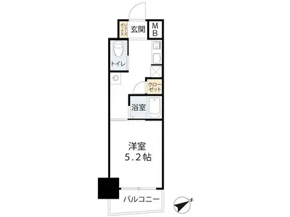 シャトー・デ・シリウス(1K/4階)の間取り写真