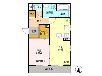 PIAZZA津田沼(1LDK/1階)の間取り写真