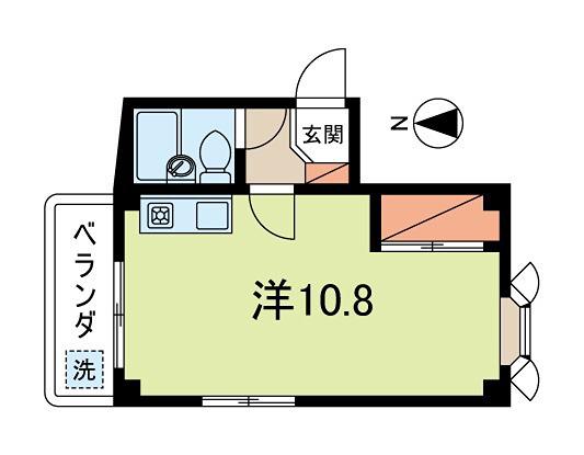 ジュネスキダ(ワンルーム/3階)の間取り写真