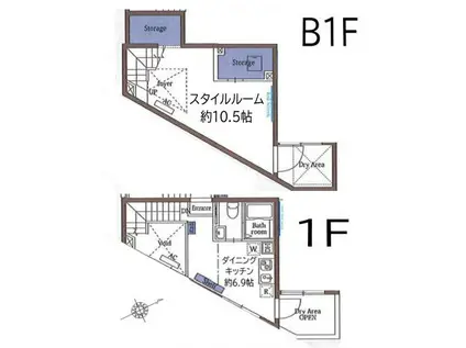 ヴァンテジオ目黒UNO(1LDK/2階)の間取り写真