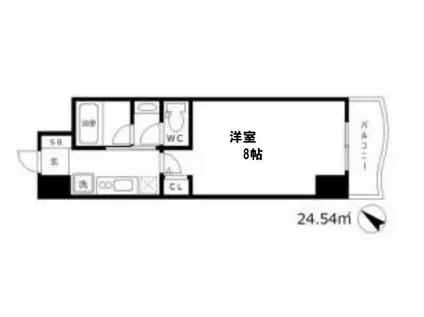 ミュプレ北浜イースト(1K/15階)の間取り写真