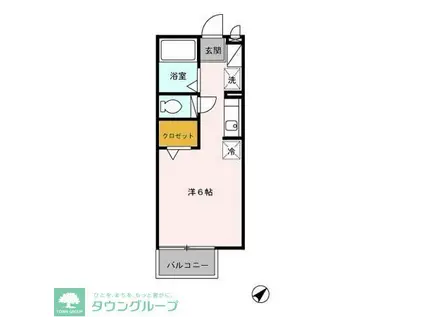 ベルデュール(ワンルーム/1階)の間取り写真