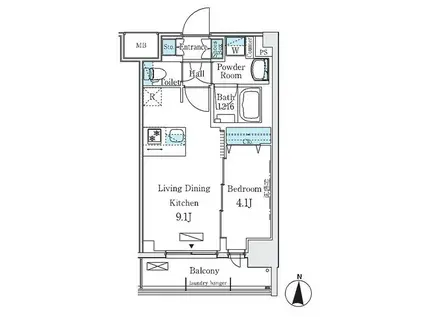 ディームス東陽町II(1LDK/2階)の間取り写真
